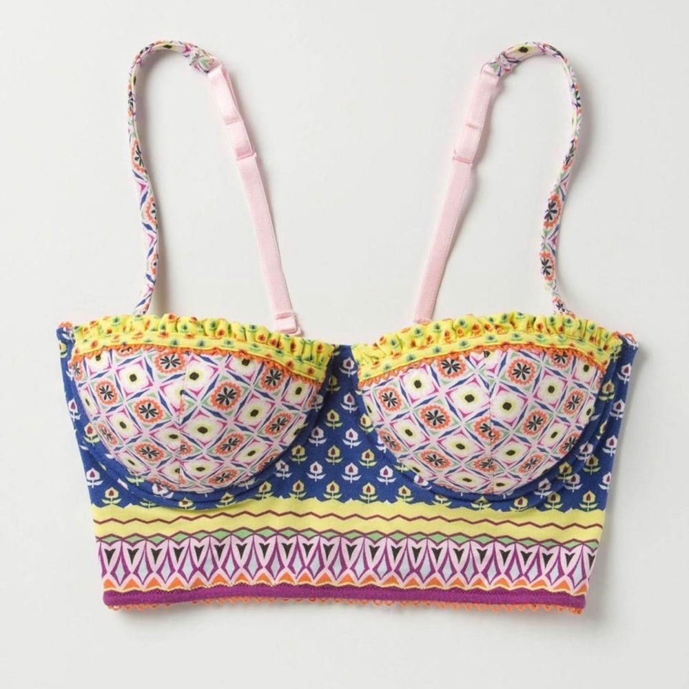 Anthropologie Pinkerton Mixed Prints Longline Bra
